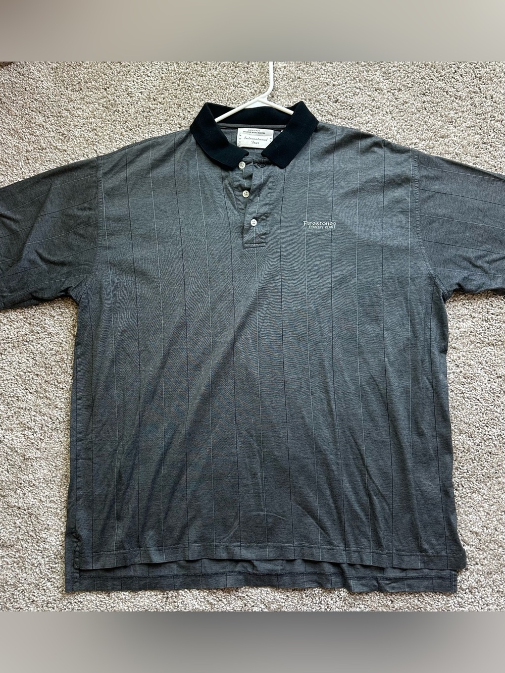 Vintage Izod Club International Tour Polo Shirt Firestone Country Club Gray XL
